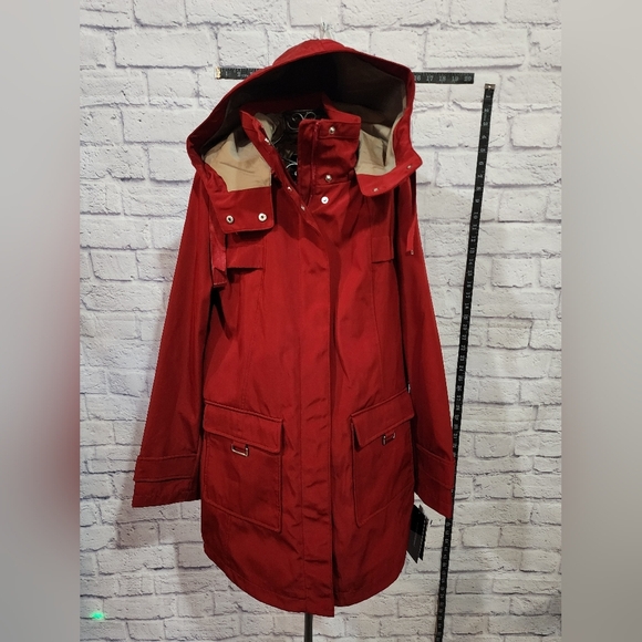 Jones New York red water resistant removeable hooded coat Size Med and Lg NEW - Picture 4 of 11